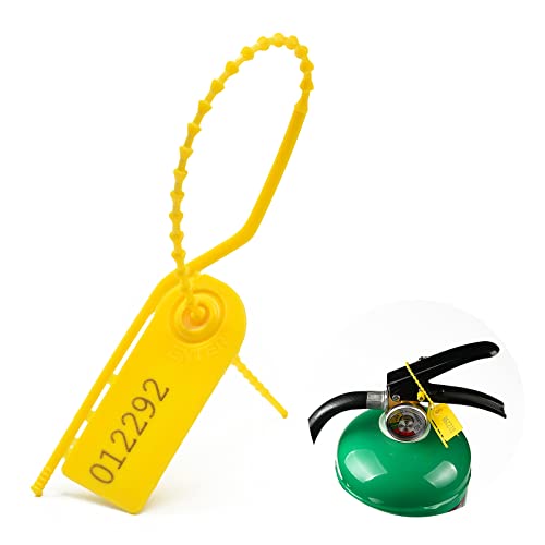 Siegel, nummerierte Schilder Manipulationssiegel aus Kunststoff, Sicherheitssiegel for Festziehen, Etiketten, Siegelbänder for Feuer(Yellow,100 PCS) von TNBCCXN