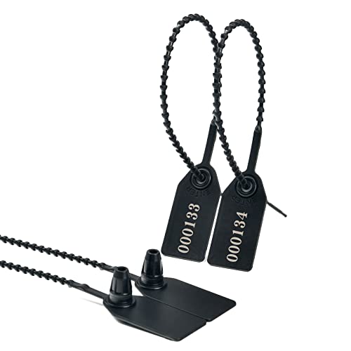 Siegel, nummerierte Schilder Nummerierte Sicherheitsetiketten, selbstsicherndes Einweg-Versandetikett mit LKW-Siegel(Black,100PCS) von TNBCCXN