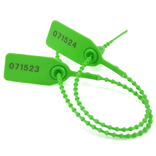Siegel, nummerierte Schilder Sicherheitsbänder for Feuerlöscher, manipulationssichere Siegeletiketten aus Kunststoff, Pull Tite(Green,100 PCS) von TNBCCXN