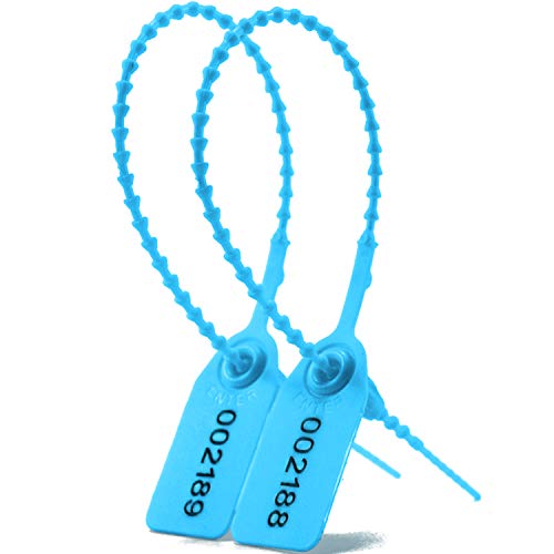 Siegel, nummerierte Schilder Sicherheitsbänder for Feuerlöscher, manipulationssichere Siegeletiketten aus Kunststoff, Pull Tite(Light Blue,100 PCS) von TNBCCXN
