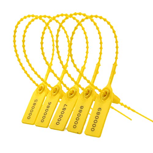 Siegel, nummerierte Schilder Sicherheitsbänder for Feuerlöscher, manipulationssichere Siegeletiketten aus Kunststoff, Pull Tite(Yellow,2000 PCS) von TNBCCXN