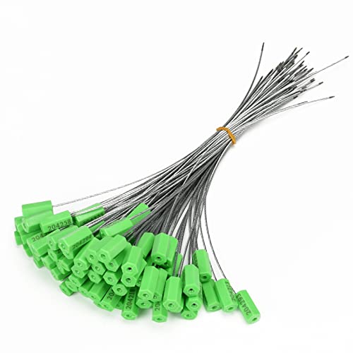 Siegel, nummerierte Schilder Sicherheitskabelplomben, nummerierte Stahldrahtplombe, manipulationssichere Sicherheitsetiketten, Einweg-Zugverschlussstreifen, selbstverriegelnd(Green) von TNBCCXN