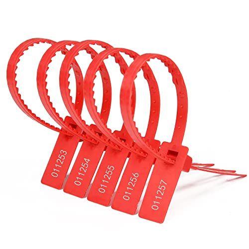 Siegel, nummerierte Schilder Sicherheitssiegel Selbstsichernde manipulationssichere Versandsiegel Nummerierte Sicherheitsetiketten(Red,100 PCS) von TNBCCXN