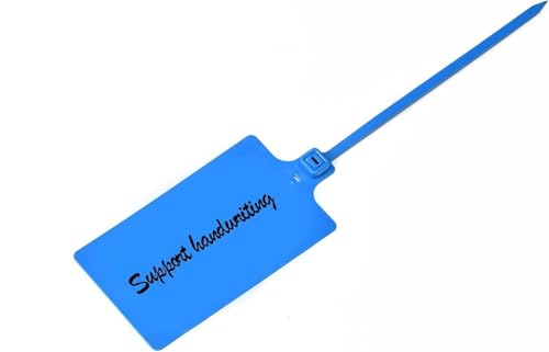 Siegel, nummerierte Schilder Wasserdichte Versandanhänger aus Kunststoff, große beschreibbare Markierungsbänder zur Produktaufbewahrung(Blue,100 PCS) von TNBCCXN