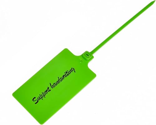 Siegel, nummerierte Schilder Wasserdichte Versandanhänger aus Kunststoff, große beschreibbare Markierungsbänder zur Produktaufbewahrung(Green,100 PCS) von TNBCCXN