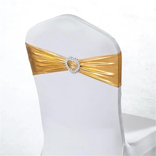 TNBCCXN Stuhl Schärpen, Stuhl Bands Schnalle for Geburtstagsfeiern, Hotelbankette, Luxus, for Hochzeiten, Geburtstage(Heart Buckle Gold) von TNBCCXN