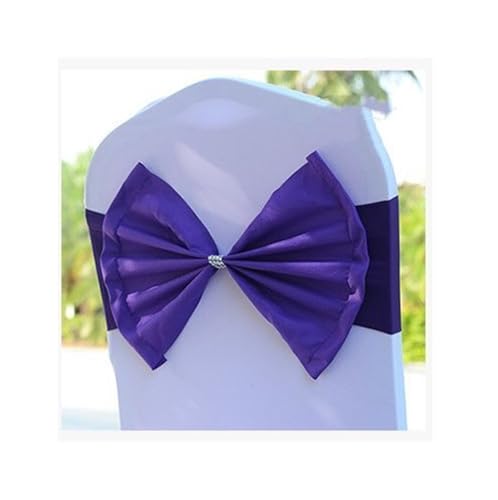 TNBCCXN Stuhl Schärpen, Stuhl Bands Sicherheitsgurtschleife for Hotelhochzeitsfeier-Eventdekorationen for Hochzeiten, Geburtstage(Purple) von TNBCCXN