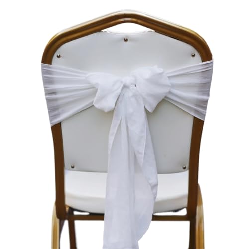 TNBCCXN Stuhl Schärpen, Stuhl Bands Stuhlhussen for Hochzeiten, Stuhlschleifen, Schärpen, Bänder for Brautzeremonien, Geburtstage(White,50pcs) von TNBCCXN