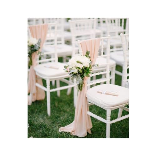 TNBCCXN Stuhl Schärpen, Stuhl Bands Vintage Geburtstagsparty Festival Hochzeit Gang Dekor for Hochzeiten, Geburtstage(12pcs Apricot) von TNBCCXN