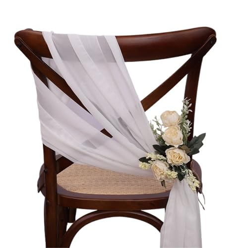 TNBCCXN Stuhl Schärpen, Stuhl Bands Vintage Geburtstagsparty Festival Hochzeit Gang Dekor for Hochzeiten, Geburtstage(12pcs White) von TNBCCXN