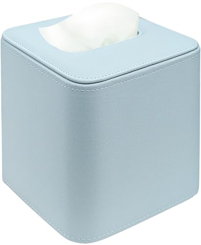 TNIIFXC Taschentuchbox-Halter, quadratisch, PU-Leder, stilvolle Gesichtstücherbox mit Magnetverschluss, dekorative Würfel-Tücherbox für Badezimmer, Schminktisch, Büro von TNIIFXC