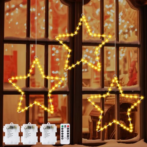 Weihnachtsdeko Fenster Weihnachtssternlichter, 3 Stück 40 LED Sterne Weihnachtsbeleuchtung Fensterbeleuchtung Weihnachten Batteriebetrieben mit Timer, 8 Modi Fensterdeko Weihnachtsstern Beleuchtet Weihnachtsdeko Fenster Weihnachtssternlichter, 3 Stück 40 LED Sterne Weihnachtsbeleuchtung Fensterbeleuchtung Weihnachten Batteriebetrieben mit Timer, 8 Modi Fensterdeko Weihnachtsstern Beleuchtet von TNMOO