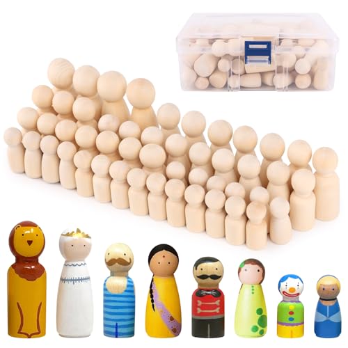 TNOMSNO Holzfiguren zum Bemalen, 50 Stück Unvollendete und Klein DIY Holzfiguren, Figuren zum Bemalen, Spielfiguren Holz, Holzkegel für Dekoration, Hochzeit, Weihnachten und Geburtstag TNOMSNO Holzfiguren zum Bemalen, 50 Stück Unvollendete und Klein DIY Holzfiguren, Figuren zum Bemalen, Spielfiguren Holz, Holzkegel für Dekoration, Hochzeit, Weihnachten und Geburtstag von TNOMSNO
