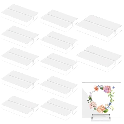 TNSLAND 12 Stück Tischkartenhalter Stabil Acryl Transparenter Kartenhalter für Hochzeit Partys Menükartenhalter Postkartenhalter Fotoständer Postkarten von TNSLAND