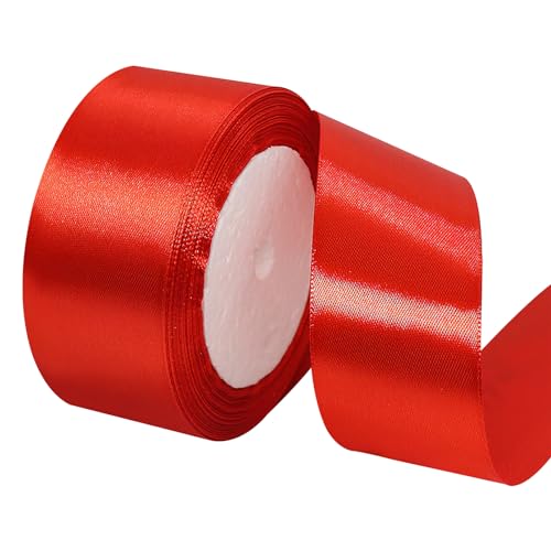 TNSLAND 2 Rollen Rot Satinband 40mm Ribbon Geschenkband Breit, 22m Red Band Geschenkband Rot Rotes Band, Schleifenband Breit für Geschenkverpackungen, Floristen, NäHarbeiten, Hochzeiten, Feiertage TNSLAND 2 Rollen Rot Satinband 40mm Ribbon Geschenkband Breit, 22m Red Band Geschenkband Rot Rotes Band, Schleifenband Breit für Geschenkverpackungen, Floristen, NäHarbeiten, Hochzeiten, Feiertage von TNSLAND