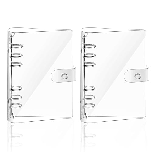 TNSLAND 2 Stück Ringbuch A6 Hülle Transparente Ringordner mit Druckknopf Wasserdicht Schmutzabweisend 6 Löcher Ring Binder aus Weichem PVC Ordner A6 für DIY Notebook Reisefotoalbum Tagebuch TNSLAND 2 Stück Ringbuch A6 Hülle Transparente Ringordner mit Druckknopf Wasserdicht Schmutzabweisend 6 Löcher Ring Binder aus Weichem PVC Ordner A6 für DIY Notebook Reisefotoalbum Tagebuch von TNSLAND