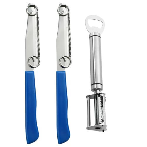 TNSLAND 2 Stück Schnell Schneide Messer+1 Stück Julienne Schäler, Gemüseschneider Verstellbare Feder Slicing Knife Spargelschäler für Gemüse Geschält Geschreddert und Schneiden und Maiseinkernung TNSLAND 2 Stück Schnell Schneide Messer+1 Stück Julienne Schäler, Gemüseschneider Verstellbare Feder Slicing Knife Spargelschäler für Gemüse Geschält Geschreddert und Schneiden und Maiseinkernung von TNSLAND