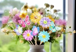 TNSLAND Diamond Painting Schmetterling Blumen 8 Stück, Diamond Painting Kinder Erwachsene, Bausätze für Diamantmalerei Gartenstecker Bastelset, Schmetterling Deko Geburtstag für Innenräume Garten TNSLAND Diamond Painting Schmetterling Blumen 8 Stück, Diamond Painting Kinder Erwachsene, Bausätze für Diamantmalerei Gartenstecker Bastelset, Schmetterling Deko Geburtstag für Innenräume Garten von TNSLAND