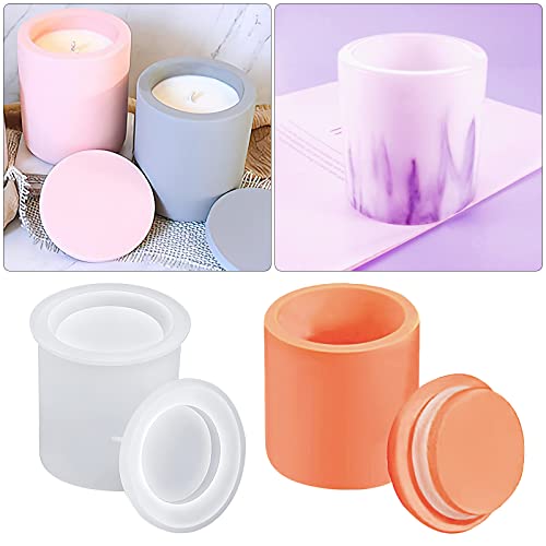TNSLAND Raysin Silikonform Beton Silikon Gießform, Haus Betonformen aus Silikon für Kerzenhalter mit Deckel & 5 Sealing Ring, Jesmonite Zementformen für Kerzen, Silikonform für DIY Vase TNSLAND Raysin Silikonform Beton Silikon Gießform, Haus Betonformen aus Silikon für Kerzenhalter mit Deckel & 5 Sealing Ring, Jesmonite Zementformen für Kerzen, Silikonform für DIY Vase von TNSLAND