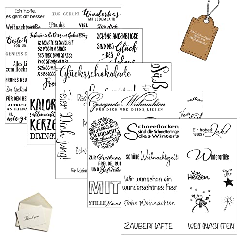 TNSLAND Silikonstempel Sprüche Deutsch Stempel Silikon, 5 Blätter Clear Stamps Silikon Stempel Set für DIY Dekoration Bullet Journal Scrapbooking, Tiere und Blumen Stempelset TNSLAND Silikonstempel Sprüche Deutsch Stempel Silikon, 5 Blätter Clear Stamps Silikon Stempel Set für DIY Dekoration Bullet Journal Scrapbooking, Tiere und Blumen Stempelset von TNSLAND