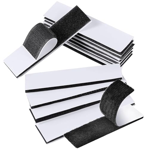 12 Stück Klettband Selbstklebend Extra Stark Schwarz, klettverschluss Selbstklebend, Doppelseitig Klebeband, für Wände, Boden, Metall, Stoff, Plastik(30x100mm) von TNSOYCA