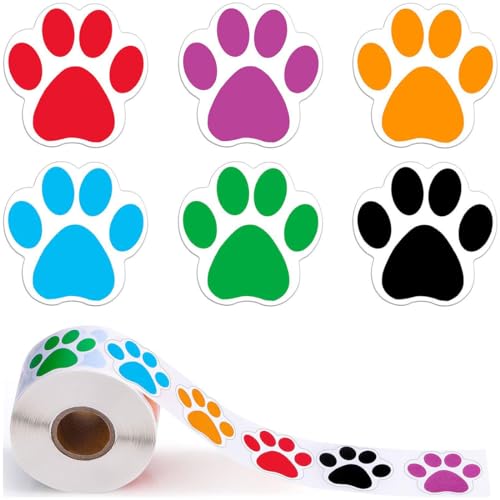 TNSRAY Hunde Pfoten Druck Aufkleber, 2 Stück Rolle Pfotenaufkleber Bunte, Aufkleber Hundepfoten, Bärentatze Etiketten Aufkleber für Scrapbook Craft Labels Wandtattoos Dekoration TNSRAY Hunde Pfoten Druck Aufkleber, 2 Stück Rolle Pfotenaufkleber Bunte, Aufkleber Hundepfoten, Bärentatze Etiketten Aufkleber für Scrapbook Craft Labels Wandtattoos Dekoration von TNSRAY