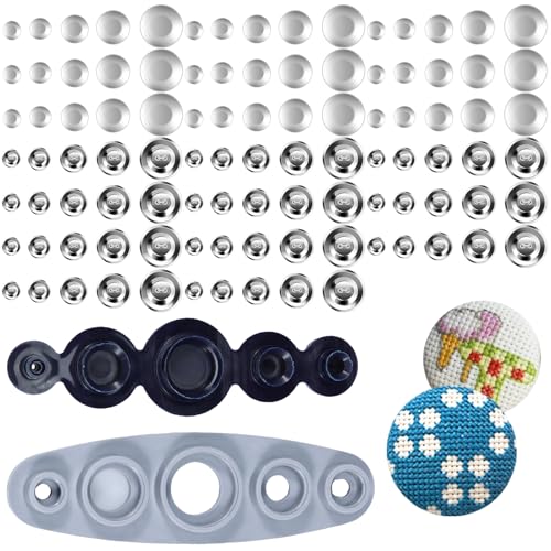 Button Pins, 100PCS wiederverwendbare Button Anstecker Kits mit 5 Größen, 12mm, 15mm, 18mm, 22mm, 28mm, Silber DIY Pin Buttons, kein Nähen und keine Werkzeuge Instant für Craft Supplies Button Pins, 100PCS wiederverwendbare Button Anstecker Kits mit 5 Größen, 12mm, 15mm, 18mm, 22mm, 28mm, Silber DIY Pin Buttons, kein Nähen und keine Werkzeuge Instant für Craft Supplies von TNTGMG