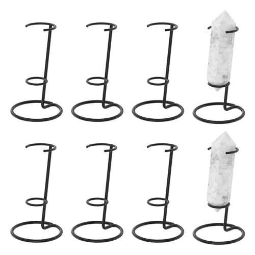 TNTGMG Kristall-Ständer, 8 kleine schwarze Kristall-Displayständer, 6,1 × 6,1 × 10,5 cm, Eisen-Display, Mineral-Staffelei-Ständer zur Präsentation von Kristallen, Felsen und Achat von TNTGMG
