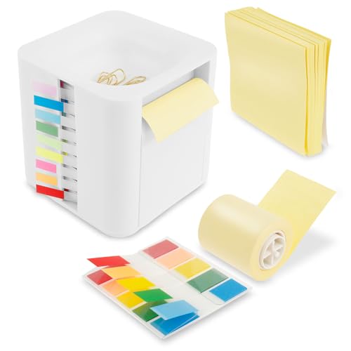 Pop-up-Zettelspender,Weißer Notizzettelspender mit Aufklebern,Clips,Anleitung,Notizzettelrolle und Haftnotizen,8,5×8,5×8,5 cm,Super Haftnotizblock für Schule Büro Hausbedarf Pop-up-Zettelspender,Weißer Notizzettelspender mit Aufklebern,Clips,Anleitung,Notizzettelrolle und Haftnotizen,8,5×8,5×8,5 cm,Super Haftnotizblock für Schule Büro Hausbedarf von TNTGMG