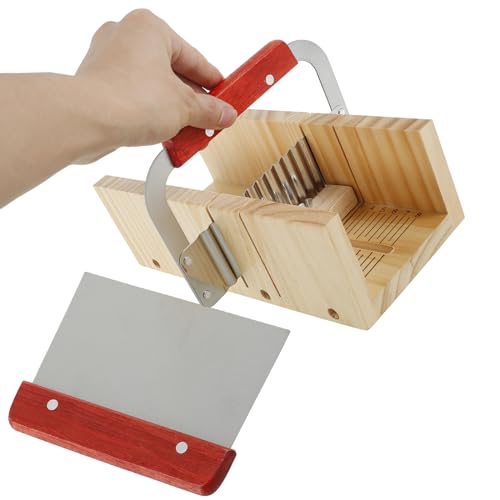 Seifenschneider, Edelstahlschneider mit hölzerner Laibform, DIY Seifenherstellungsset mit einstellbarer Skala für DIY Seife, Käse, Butter, Kuchen, Brot machen, 25×11,4×8,4 cm Seifenschneider, Edelstahlschneider mit hölzerner Laibform, DIY Seifenherstellungsset mit einstellbarer Skala für DIY Seife, Käse, Butter, Kuchen, Brot machen, 25×11,4×8,4 cm von TNTGMG