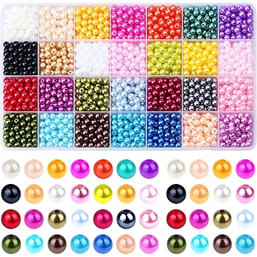 TNTGMG 1960 Stück 6 mm Kunststoff Perlen Armband Set 28 Farben runde Perlen für runde Perlen Basteln mit Abstandsperlen Charms Zubehör TNTGMG 1960 Stück 6 mm Kunststoff Perlen Armband Set 28 Farben runde Perlen für runde Perlen Basteln mit Abstandsperlen Charms Zubehör von TNTGMG