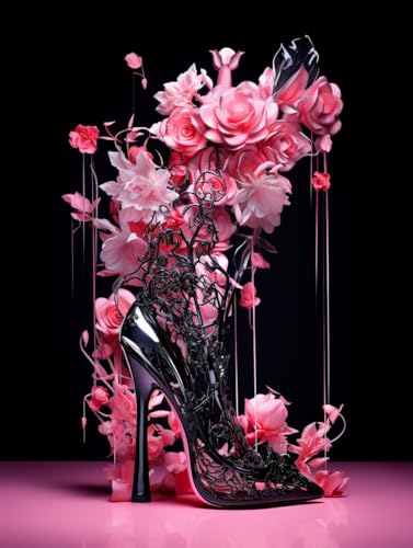 TNXEV 5D Diamond Art Painting by Number Kits Black High-heel and Flower Easy Diamond Round Full Drill Crystal Cross Stitch for Home Decoration 30 * 40CM TNXEV 5D Diamond Art Painting by Number Kits Black High-heel and Flower Easy Diamond Round Full Drill Crystal Cross Stitch for Home Decoration 30 * 40CM von TNXEV