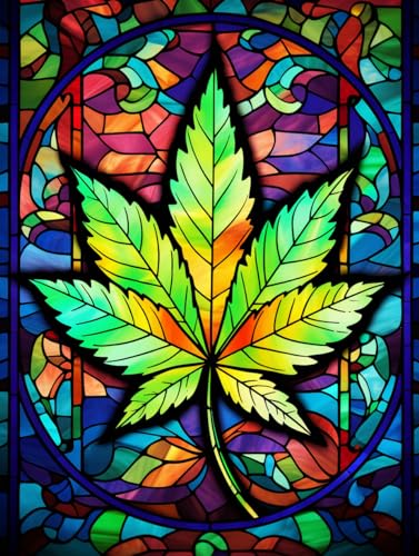 TNXEV 5D Diamond Art Painting by Number Kits Green Cannabis Leaf Diamond Round Full Drill Crystal Cross Stitch for Home Decor 40 * 50cm TNXEV 5D Diamond Art Painting by Number Kits Green Cannabis Leaf Diamond Round Full Drill Crystal Cross Stitch for Home Decor 40 * 50cm von TNXEV