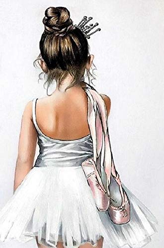 TNXEV DIY Diamond Painting Ballerina Little Girl Dancing Full Round Drill Kits Diamond Gems Painting Art for Adults & Kids Relaxation and Home Wall Decor Festival Gift 40 * 50cm von TNXEV