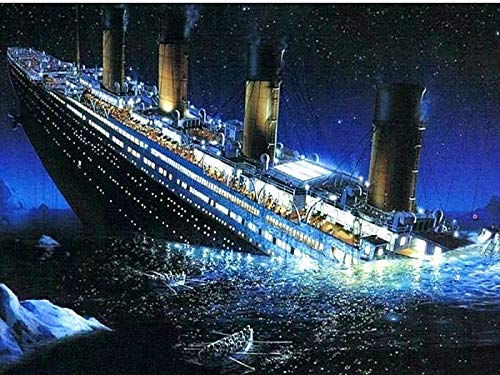 TNXEV Full Round Drill Diamond Painting 5D DIY Titanic D Embroidery Set Cross Stitch Decor Gift 40 * 40cm von TNXEV