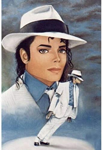 TNXEV Michael Jackson Classic Move 5D-Diamantgemälde, Stickerei, Kreuzstich, Kreuzstich-Set, Mosaik, Heimhandwerk, Dekoration, 40 x 50 cm von TNXEV