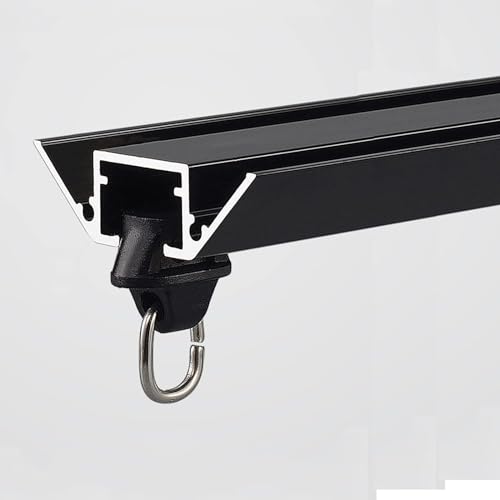 TNZUMCSX Deckenvorhangschiene, Hochleistungs-Gardinenstange, Schiebevorhangschiene, für Zuhause, Schlafzimmer, Fenster, Badezimmer, Büro, mit Rolle und Haken (Farbe: A, Größe: 3 x 1 m (9,8 Fuß)) von TNZUMCSX