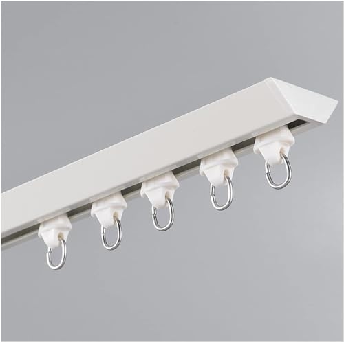 TNZUMCSX Deckenvorhangschiene, Hochleistungs-Gardinenstange, Schiebevorhangschiene, für Zuhause, Schlafzimmer, Fenster, Badezimmer, Büro, mit Rolle und Haken (Farbe: B, Größe: 5 x 1 m (16,4 Fuß)) von TNZUMCSX