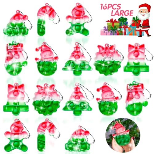 TOANWOD 16 Stück Weihnachts-Schlüsselanhänger für Partytüten für Kinder von TOANWOD
