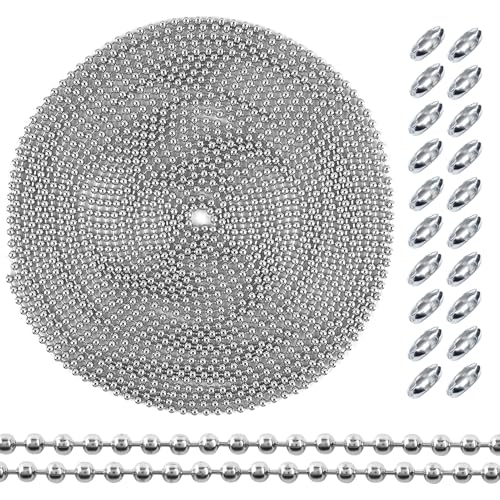 TOAOB 10 Meter Edelstahl Kugelkette mit Verschluss Silber 2,4mm Edelstahlkette Meterware Edelstahl Perlen Rollenkette für DIY Schmuckherstellung Tags Kette Schlüsselanhänger TOAOB 10 Meter Edelstahl Kugelkette mit Verschluss Silber 2,4mm Edelstahlkette Meterware Edelstahl Perlen Rollenkette für DIY Schmuckherstellung Tags Kette Schlüsselanhänger von TOAOB THE ONE AND ONLY BABY