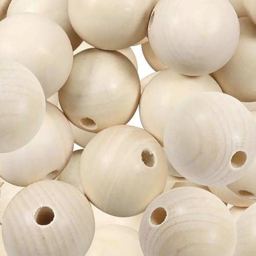 TOAOB 10 Stück Holzperlen Groß Holzperlen zum Auffädeln Natur Holzkugeln mit Loch 50mm Runde Lose Spacer Perlen für Makramee Basteln DIY Schmuck Armband TOAOB 10 Stück Holzperlen Groß Holzperlen zum Auffädeln Natur Holzkugeln mit Loch 50mm Runde Lose Spacer Perlen für Makramee Basteln DIY Schmuck Armband von TOAOB THE ONE AND ONLY BABY