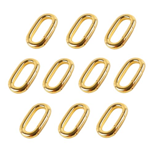 TOAOB 10 Stück Messing 18K Vergoldet Ovaler Federring Verschluss Karabiner Verbinder für Halsketten und Armbandverschlüsse DIY Schmuckherstellung TOAOB 10 Stück Messing 18K Vergoldet Ovaler Federring Verschluss Karabiner Verbinder für Halsketten und Armbandverschlüsse DIY Schmuckherstellung von TOAOB THE ONE AND ONLY BABY