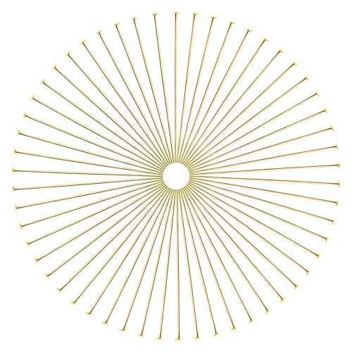 TOAOB 100 Stück Edelstahl Flachen Kopfstifte 70mm Nietstifte Kettelstifte Prismenstifte Golden für DIY Schmuckherstellung von TOAOB THE ONE AND ONLY BABY