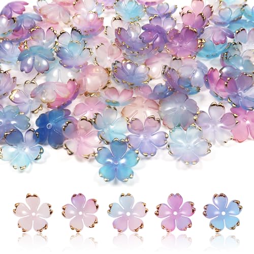 TOAOB 100 Stück Kirschblüten Acryl Blumenperlen Goldrand Blaulila Blütenblatt Farbverlaufs Perlen für Armbänder für Schmuckherstellung Basteln Ohrringe Halsketten TOAOB 100 Stück Kirschblüten Acryl Blumenperlen Goldrand Blaulila Blütenblatt Farbverlaufs Perlen für Armbänder für Schmuckherstellung Basteln Ohrringe Halsketten von TOAOB THE ONE AND ONLY BABY