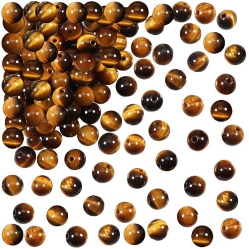 TOAOB 100 Stück Natürliche Tigerauge Braun Runde 8mm Lose Perlen mit Loch zum Schmuck Basteln Auffädeln DIY Armband Halsketten Schmuckherstellung TOAOB 100 Stück Natürliche Tigerauge Braun Runde 8mm Lose Perlen mit Loch zum Schmuck Basteln Auffädeln DIY Armband Halsketten Schmuckherstellung von TOAOB THE ONE AND ONLY BABY