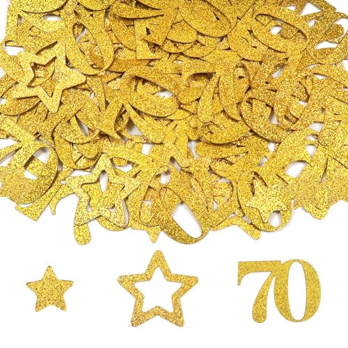 TOAOB 100 Stück Zahlenkonfetti 70 Jahr Gold Konfetti Groß 3.5 x 2.5 cm mit Glitzer Stern für StreudekoDeko Tischdeko Dekoration TOAOB 100 Stück Zahlenkonfetti 70 Jahr Gold Konfetti Groß 3.5 x 2.5 cm mit Glitzer Stern für StreudekoDeko Tischdeko Dekoration von TOAOB THE ONE AND ONLY BABY