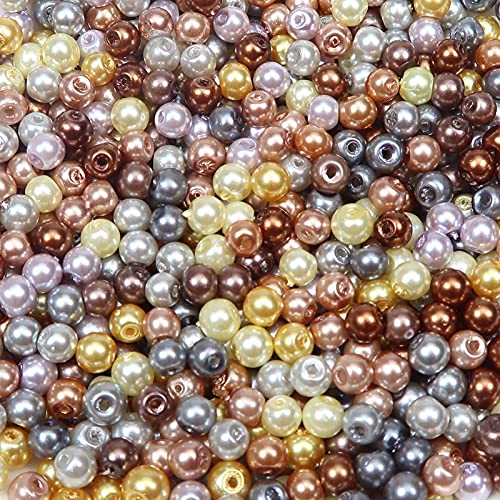 TOAOB 1000 Stück 4mm Glasperlen Runde Schmuckperlen Sortierte Kunstperlen Mehrfarbig Glas Perlen Bastelperlen für Schmuckherstellung von TOAOB THE ONE AND ONLY BABY