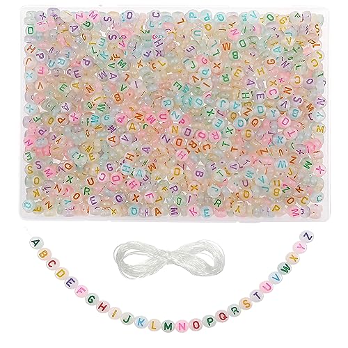 TOAOB 1000 Stück Buchstabenperlen Leuchtend zum Auffädeln 4x7mm Rund Acryl Weiß mit Bunte Wort A bis Z Alphabet Buchstaben Spacer Perlen für Armband Halsketten Haarband Schmuck DIY Bastelnn TOAOB 1000 Stück Buchstabenperlen Leuchtend zum Auffädeln 4x7mm Rund Acryl Weiß mit Bunte Wort A bis Z Alphabet Buchstaben Spacer Perlen für Armband Halsketten Haarband Schmuck DIY Bastelnn von TOAOB THE ONE AND ONLY BABY