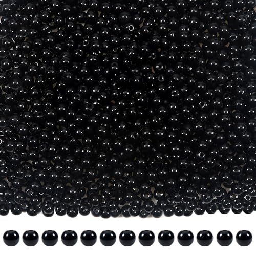 TOAOB 1000 Stück Glasperlen, 6 mm, schwarz, Kunstperlen, runde Glasperlen, für Bastelarbeiten und Schmuckherstellung, Armband, Halskette TOAOB 1000 Stück Glasperlen, 6 mm, schwarz, Kunstperlen, runde Glasperlen, für Bastelarbeiten und Schmuckherstellung, Armband, Halskette von TOAOB THE ONE AND ONLY BABY