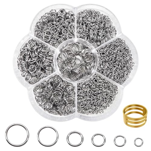 TOAOB 1000 Stück Jump Ringe Spaltringe 4mm 5mm 6mm 7mm 8mm 10mm Edelstahl Sprungringe Offene Biegeringe Verbindungsringe für DIY Schmuckherstellung Halsketten Armband Schlüsselanhänger TOAOB 1000 Stück Jump Ringe Spaltringe 4mm 5mm 6mm 7mm 8mm 10mm Edelstahl Sprungringe Offene Biegeringe Verbindungsringe für DIY Schmuckherstellung Halsketten Armband Schlüsselanhänger von TOAOB THE ONE AND ONLY BABY